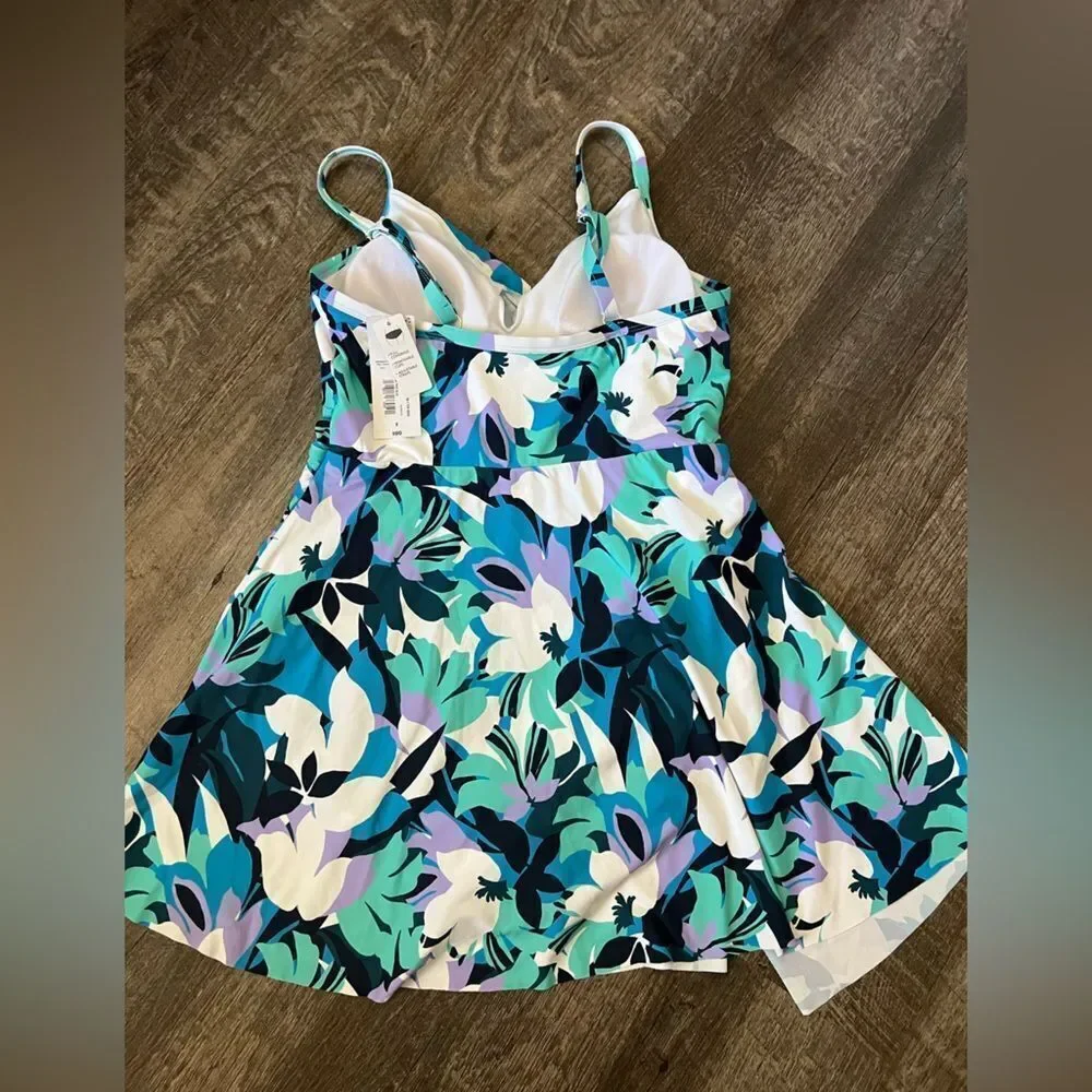 Liz Claiborne Floral Print Swimdress- Size 8